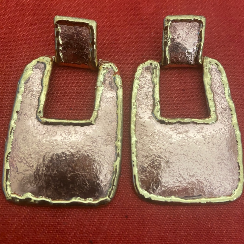 Fashionable Handmade Brass Earrings~ 2.5”long